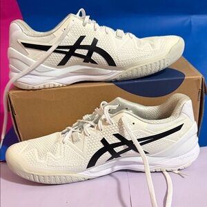 Asics Gel-Resolution 8 Men’s Tennis Shoes White Black 10.5